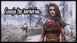 Skyrim Sonja the barbarian Lets play EP02  quotHaldyn amp Blood Horkersquot [upl. by Eliam]