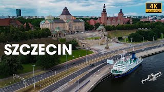 Szczecin z drona  wały Chrobrego  filharmonia szczecin  hanza tower  dji mini 3  lato 2024  4k [upl. by Eyde]