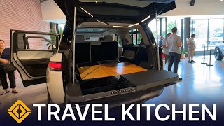 New Rivian Travel Kitchen First Look for R1T R1S R2 R3 amp R3X [upl. by Eirret506]