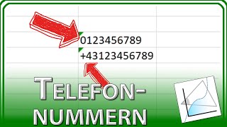 Telefonnummer führende 0 oder  eingeben  Excel Grundlagen Tutorial amp Anleitung [upl. by Nosiaj]