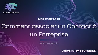 Comment créer une fiche Entreprise sur SalesPanthera [upl. by Trinia568]