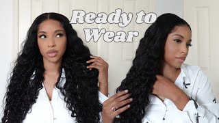 DOESNT NEED ANYTHING READY TO WEAR Closure Wig Install  Pre Plucked and Bleached Ft Wiggins Hair [upl. by Nishi409]