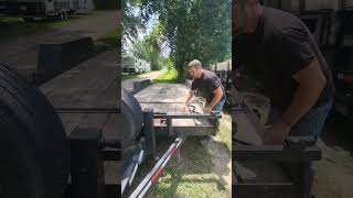 Trailer Jack modification Trailer trailerjack smallbusiness hack miniexcavator tractor lazy [upl. by Ettore]