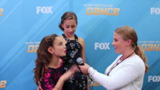 Emma Hellenkamp and Tate McRae Interview at SYTYCD The Next Generation Top 4 [upl. by Brewster]