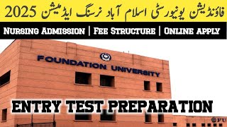 Entry Test preparation Foundation University Islamabad  Foundation University  Nursing admission [upl. by Queenie]