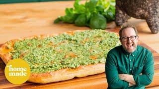 Pesto Slathered Focaccia with Chef Joel Gamoran [upl. by Oicam279]