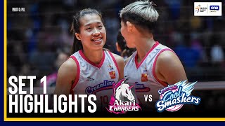 AKARI vs CREAMLINE  SET 1 GAME HIGHLIGHTS  202425 PVL ALLFILIPINO CONFERENCE  NOV 23 2024 [upl. by Dnalyram]