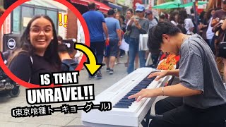 I Played The Hardest Anime Piano Songs in Public ft Unravel Animenz [upl. by Adnawuj352]