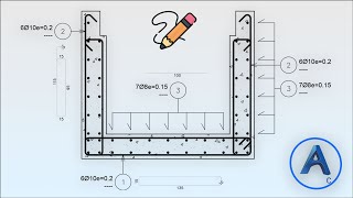 Dessin de FERRAILLAGE d’un Caniveau sur AutoCAD et Advance Concrete [upl. by Buddie]