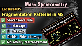 Lect05 Fragmentation patterns in Mass spectrometry Stevensons ruleMcCafferty rearrangementMJS [upl. by Mulligan]