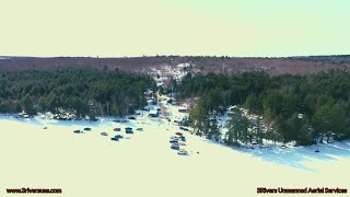 Autel Evo video of the 59th Ice Fishing Derby on Schoodic Lake in Maine 2021 [upl. by Liuqnoj280]