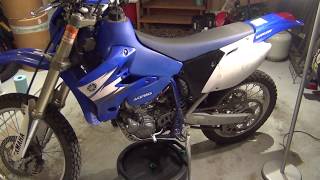 2006 Yamaha WR250F  Oil Change amp Clutch Inspection [upl. by Norrahc]