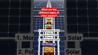 Types of Solar Panels 🌍 Monocrystalline vs Polycrystalline vs ThinFilm solar shortvideo [upl. by Cormack385]