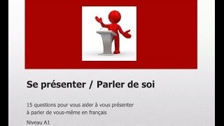 15 questions pour apprendre à parler de soi niv A1 [upl. by Ramej785]