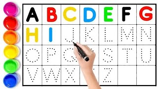 Learn to write alphabets ABC kids writing along with dotted lines English for kidsnew abc Apple [upl. by Brawley]