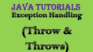 107 Exception Handling in Java Practical Part 5 Throw and Throws [upl. by Pfister]