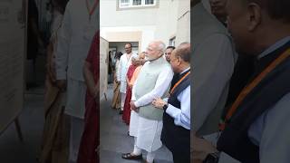 PM Modi visits exhibition at inauguration of RJ Sankara Eye Hospital in Varanasi  shorts [upl. by Decato44]