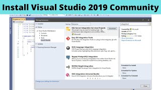 03 Install Visual Studio 2019 Community  SSIS 2019 Installation  Integration services 2019 [upl. by Euqirdor]