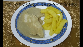 Pollo con salsa de champiñones cocina tradicional [upl. by Johannessen]