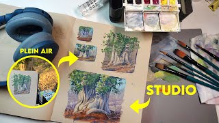 Gouache Plein Air in the forest amp studio ✶ NEW YEARS GOALS [upl. by Aronle]