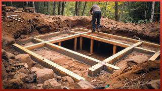 Man Builds Secret Underground Cabin in the Forest  Start to Finish by RuslaninTheWoods [upl. by Avigdor]