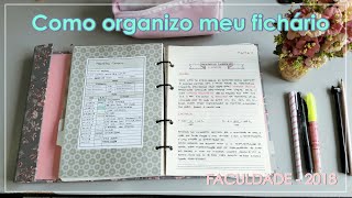 Como organizo meu Fichário  Faculdade  Indi Studies [upl. by Gladine]