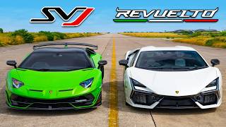 Lambo Revuelto v Aventador SVJ DRAG RACE [upl. by Ativak]