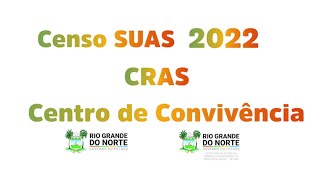 Censo SUAS 2022  CRAS e Centro de Convivência [upl. by Nerej]