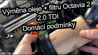 Výměna oleje olejového filtru Škoda Octavia 2 20TDI BMM [upl. by Jankell41]