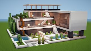 GROßES MODERNES MINECRAFT HAUS mit POOL bauen TUTORIAL HAUS 200 [upl. by Lurlene]