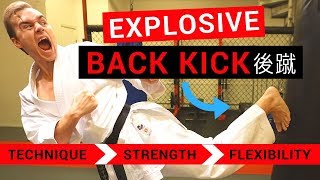 EXPLOSIVE KARATE BACK KICK EXERCISES USHIRO GERI — Jesse Enkamp [upl. by Neleb]