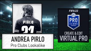 FIFA 22  How to Create Andrea Pirlo  Pro Clubs Lookalike [upl. by Sherrod]