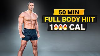 Burn 1000 Calories in 50Minute Full Body HIIT  Intense Cardio At Home  No Equipment needed [upl. by Yuille172]