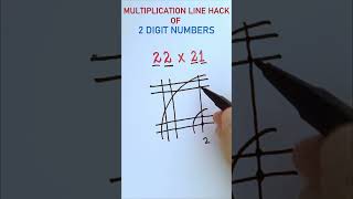 Lines Multiplication Hack for 2 Digit Numbers Math  Hacksmaths quickmultiplication basicmath [upl. by Lillis]