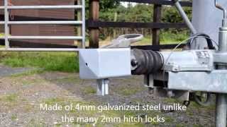 Hitch lock very strong security lock for trailers horseboxes and caravans [upl. by Cthrine33]