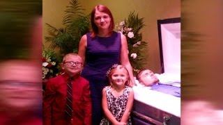 Mom Poses with Kids at Husbands Open Casket to Show Drug Overdose Dangers [upl. by Esinyt]