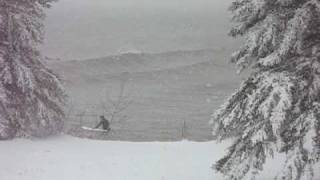 Blizzard Surfing on Lake Superior Minnesota [upl. by Inohs]