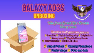 UNBOXING SAMSUNG GALAXY AO3S [upl. by Adav666]