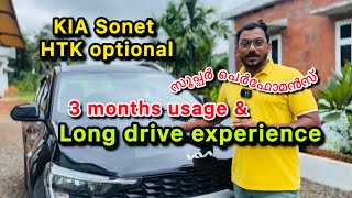 Kia Sonet HTK optional Diesel 3months Long drive review [upl. by Aicinoid]