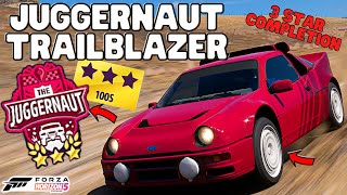 Forza horizon 5JUGGERNAUT trailblazer how to get 3 STARSBEST carFASTEST routeJUGGERNAUT PR stunt [upl. by Hgielrebma]