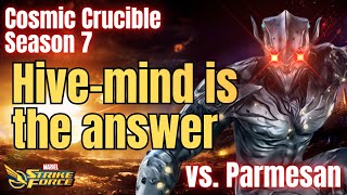 Use HiveMind vs Bifrost in Stage 2 Cosmic Crucible Season 7 Gameplay Marvel Strike Force MSF [upl. by Gad142]