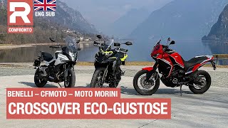 Comparativa Crossover  Benelli TRK 702X CFMoto 700MT Moto Morini XCape qual è la migliore [upl. by Naicul]