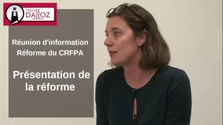 1  Réforme CRFPA  Présentation de la réforme [upl. by Kissie]