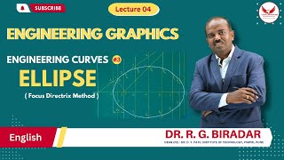 Ellipse by Focus Directrix Method  Engineering Curves  Lecture 4 labtech ellipse [upl. by Kaule]