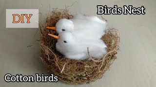 DIY  Birds nest making idea  Cotton Birds  Craft [upl. by Bergstein]