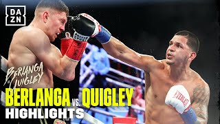 BERLANGA DROPS QUIGLEY FOUR TIMES  Berlanga vs Quigley Fight Highlights [upl. by Rimas]