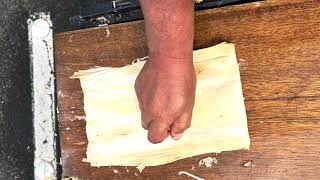 Preparing Paper Mulberry bark for Tapa cloth [upl. by Odraode580]