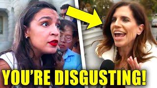 AOC SNAPS CRUSHES MAGA Republican RIGHT IN FRONT OF REPORTERS [upl. by Rand]