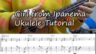 Girl from Ipanema ukulele Tutorial [upl. by Banquer]