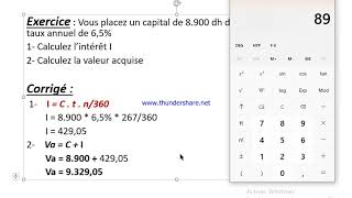 Mathématique financier  les intérêts simples avec exercices corrigés [upl. by Medin]